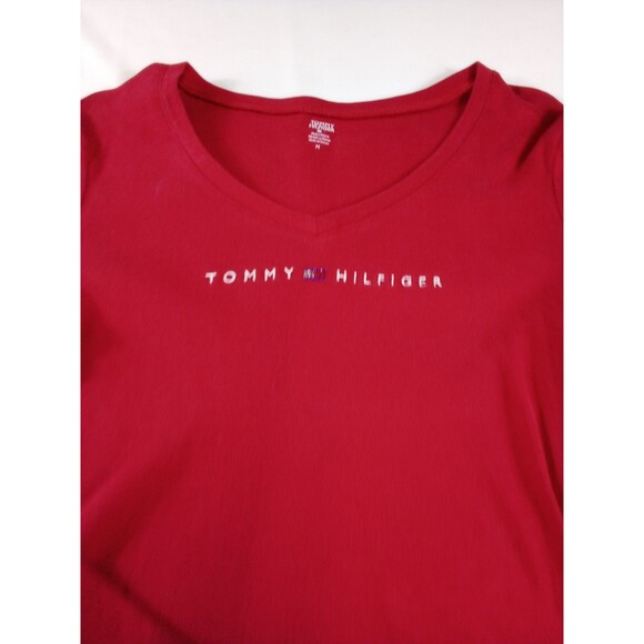Women's Vintage Style Red Tommy Hilfiger Long Sleeve T-shirts Size Medium‎ - Picture 5 of 13